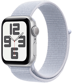 Часы Apple Watch SE (2024) 40mm Silver Aluminium Case, Sport Loop (Blue Cloud)